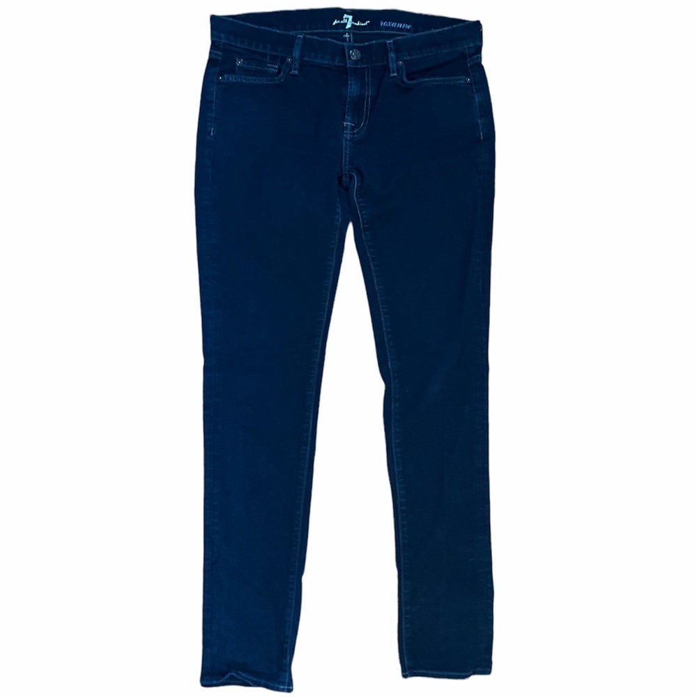 Womens Roxanne 7FAM 7 for All Mankind Dark Wash Skinny Denim Jean Size 30 8 / 10